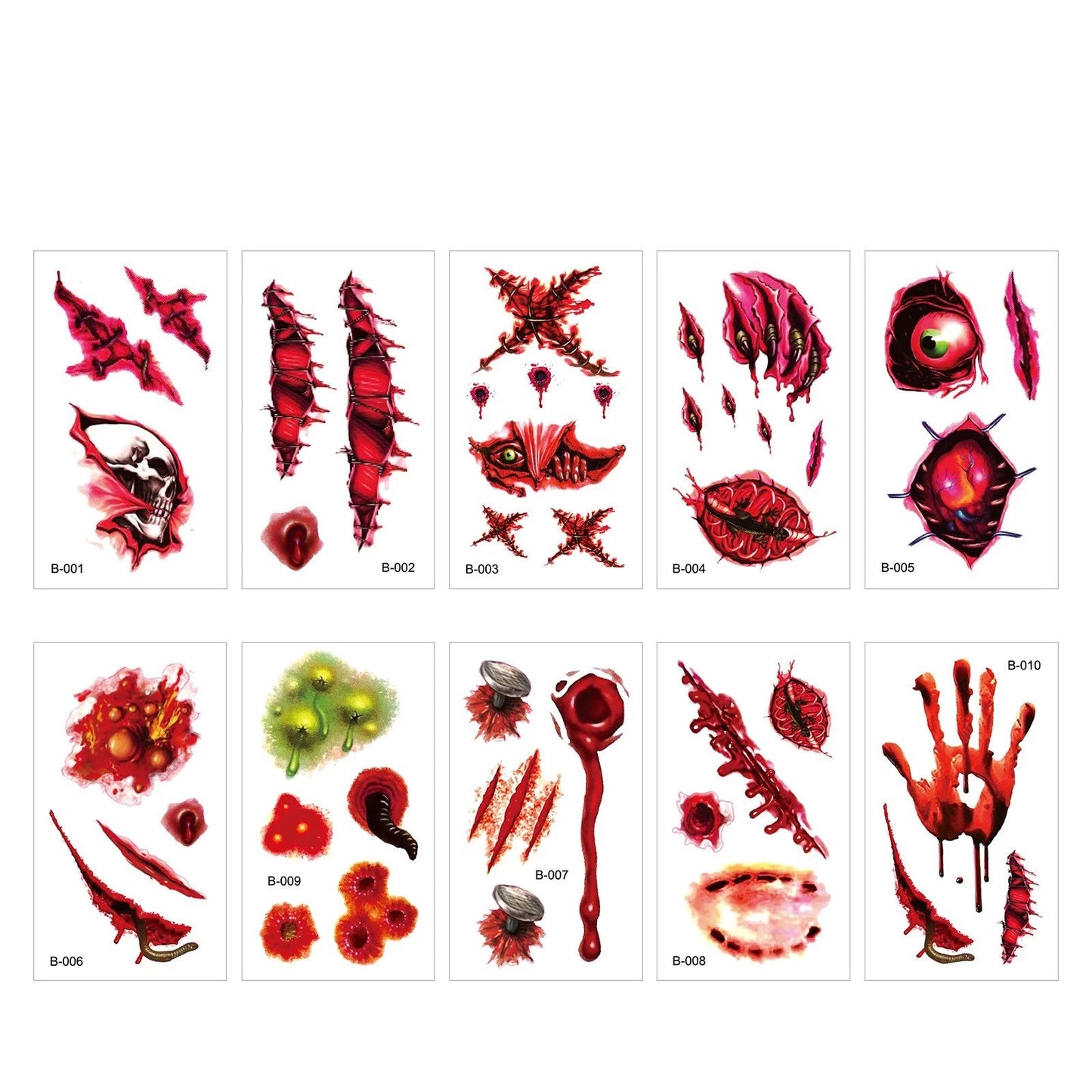 Halloween Prank Makeup Temporary Tattoo😈Realistic & Easy To Remove