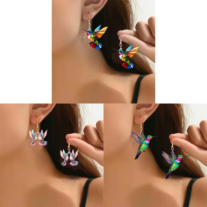 🌈Colorful Hummingbird Earrings🐦