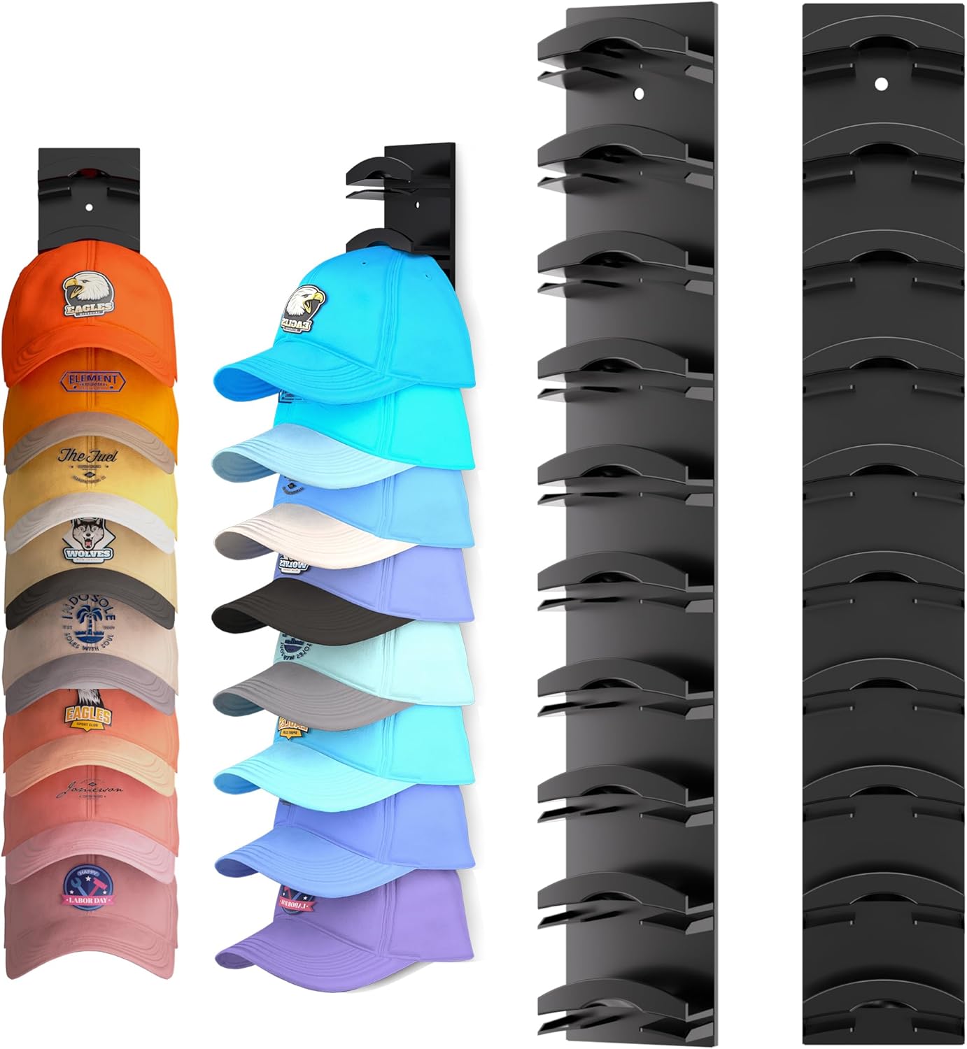 Hat Organizer Rack – Wall & Door Cap Holder, Holds 10 Hats, Space-Saving Storage Solution