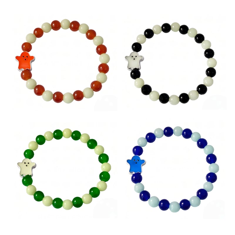 🌟Halloween Bead Bracelet Luminous Ghost Beaded Bracelet