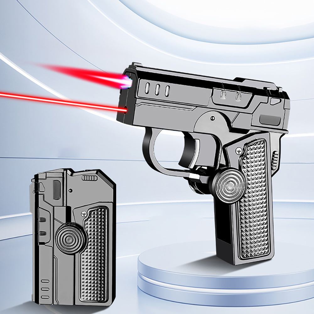 Folding Fingertip Gyro Windproof Inflatable Laser Lighter