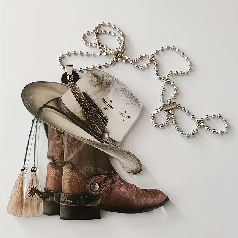 Hat Boot Design Car Pendant, Car Interior Rear View Mirror Hanging Decoration, Car Accessories, Car Ornament
