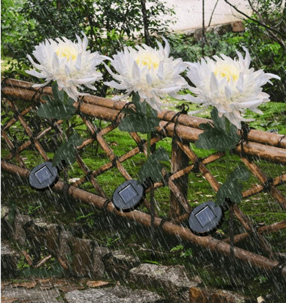 30" Chrysanthemum Solar Garden Stake LED