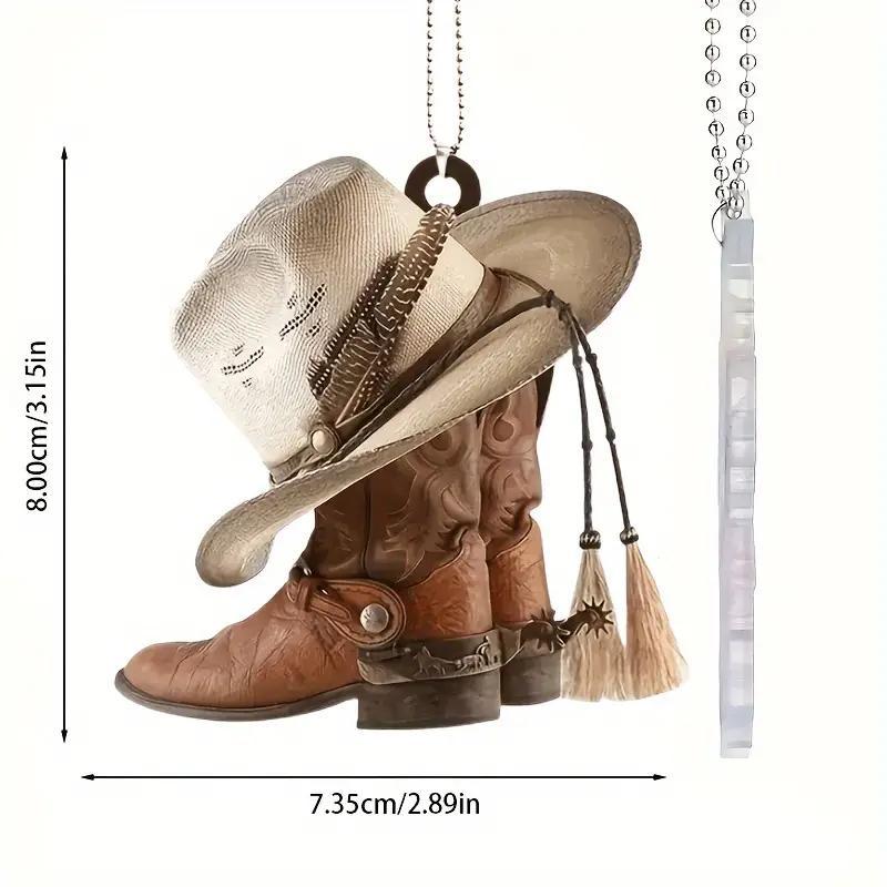 Hat Boot Design Car Pendant, Car Interior Rear View Mirror Hanging Decoration, Car Accessories, Car Ornament