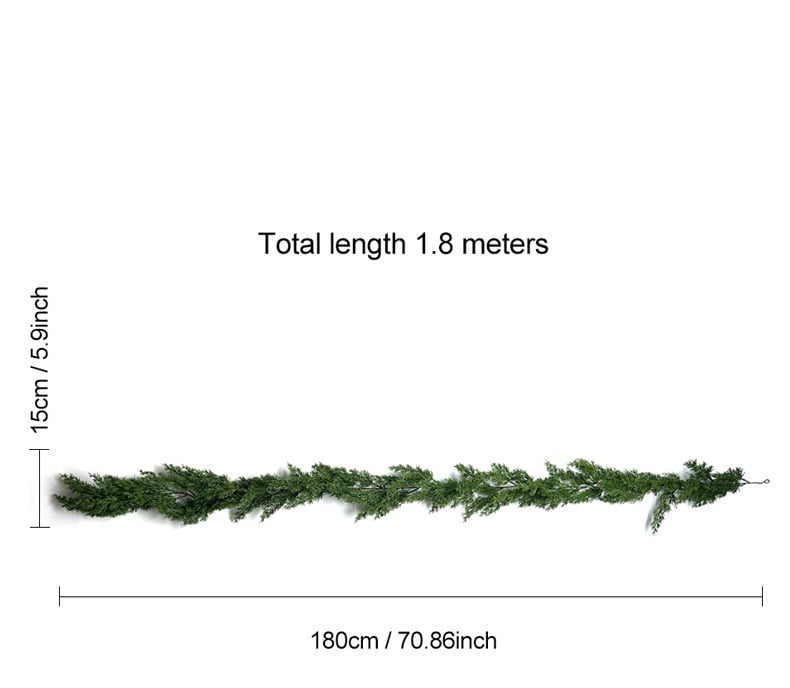 Artificial Realistic Faux Greenery Garland for  Christmas Cedar Garland,