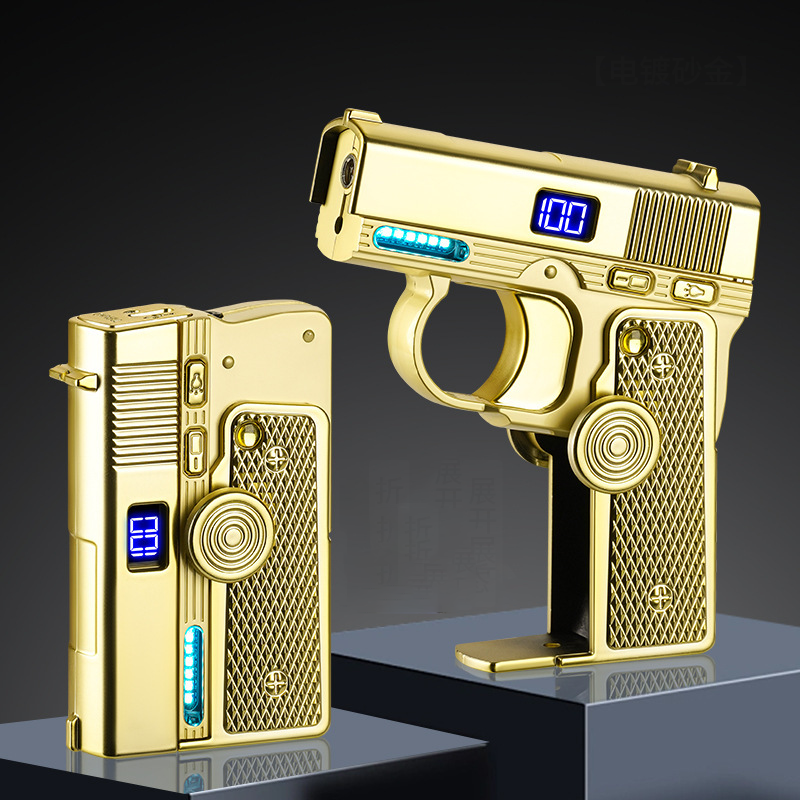 Folding Fingertip Gyro Windproof Inflatable Laser Lighter