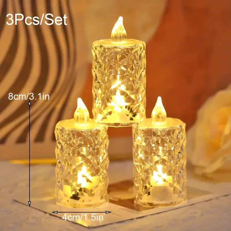 ON SALE🔥3pcs/SET Crystal Flameless Candle Light-Buy 4 Sets