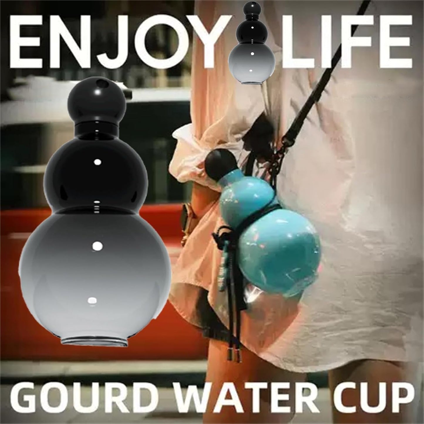 Gourd Water Bottle 30oz Chinese Retro-Inspired