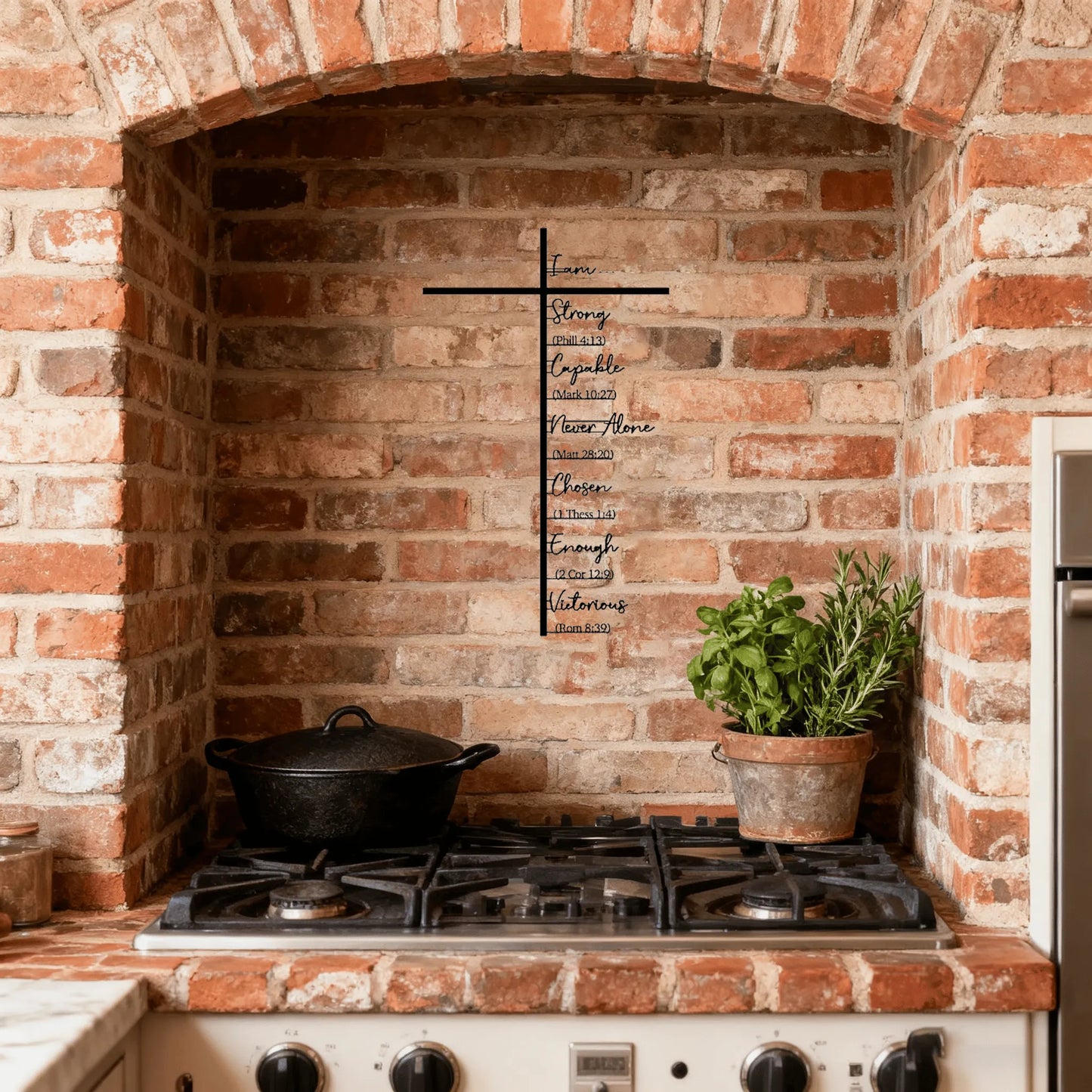 Elegant Metal Christian Heart & Cross Wall Art