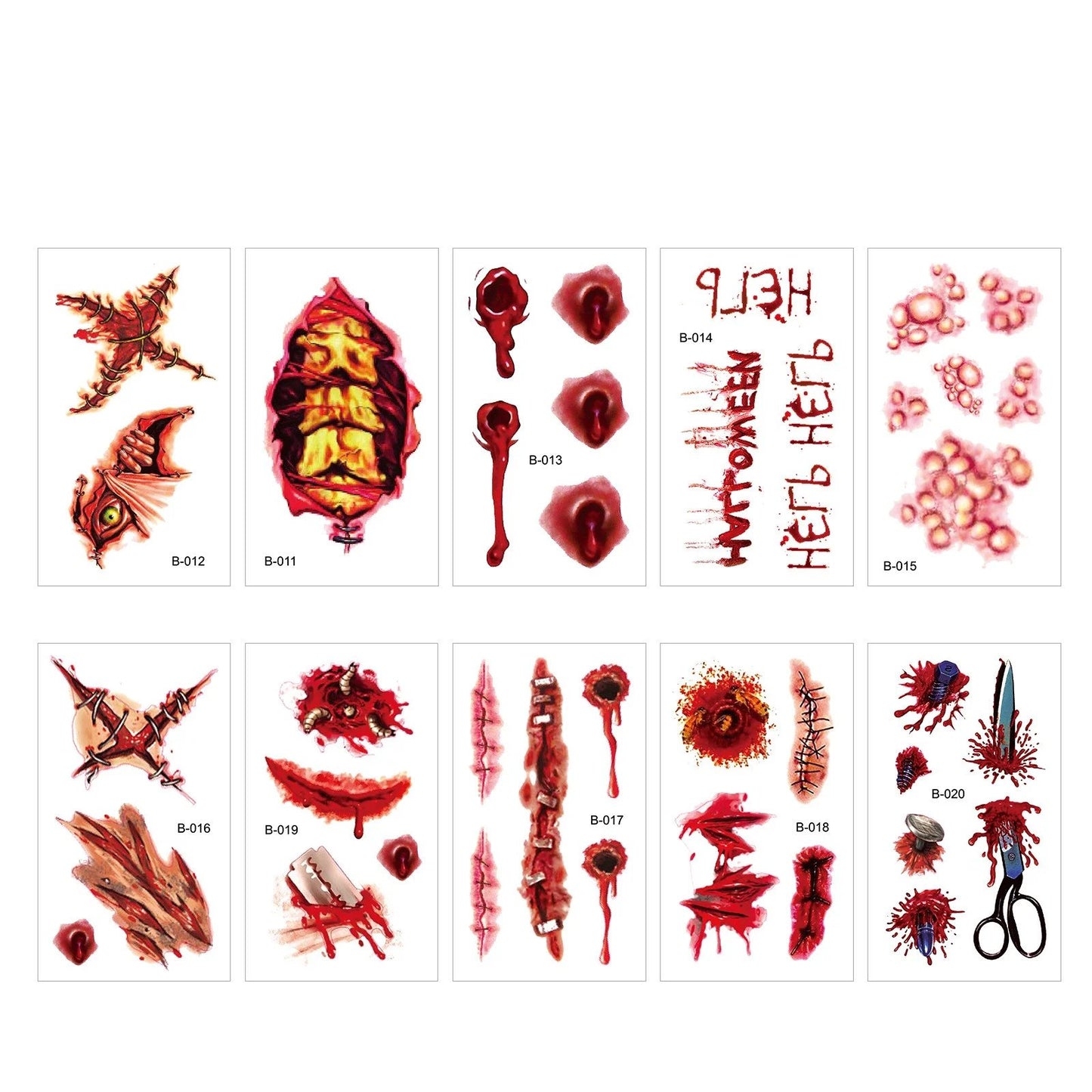 Halloween Prank Makeup Temporary Tattoo😈Realistic & Easy To Remove