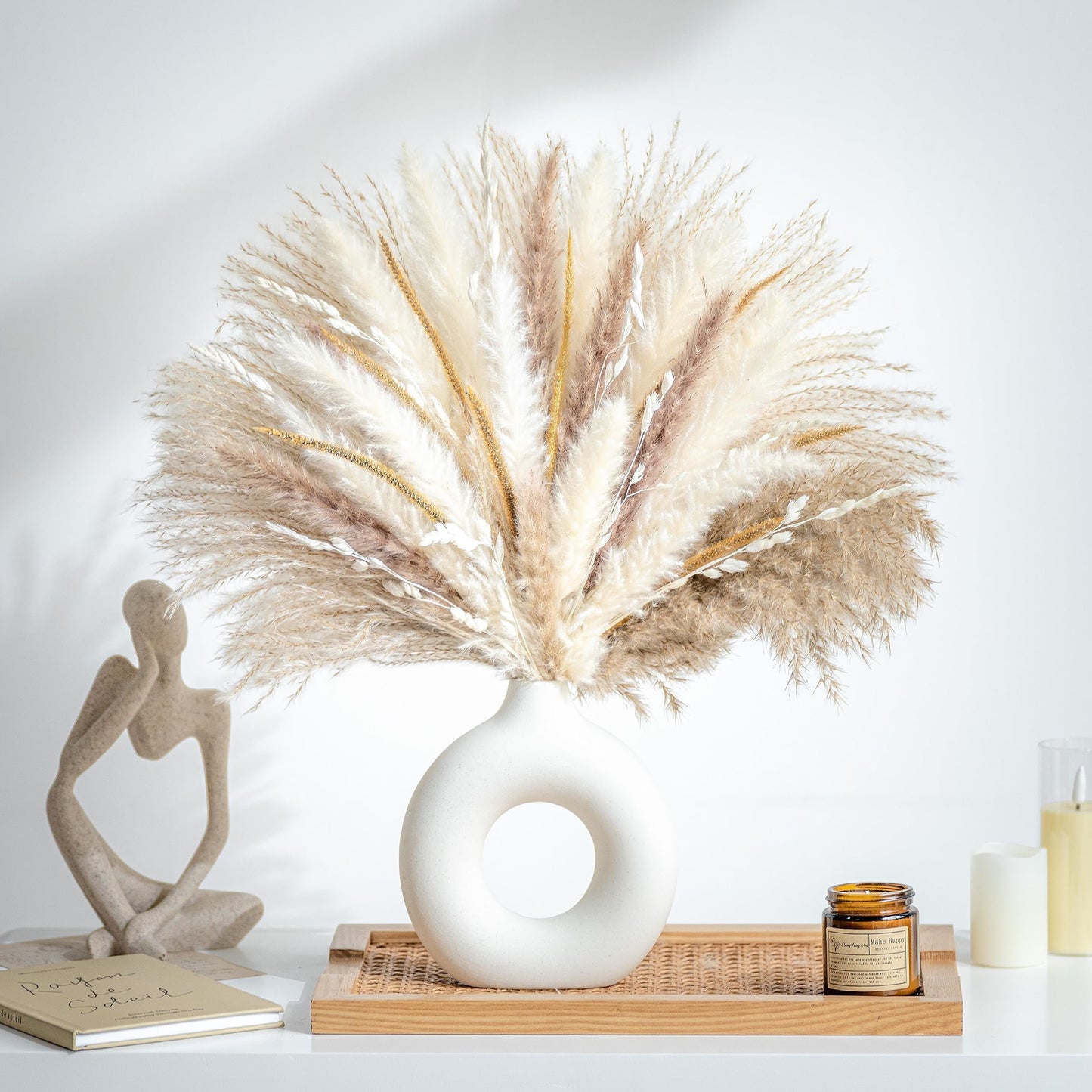 Natural dried pampas grass boho home decor bouquet💐