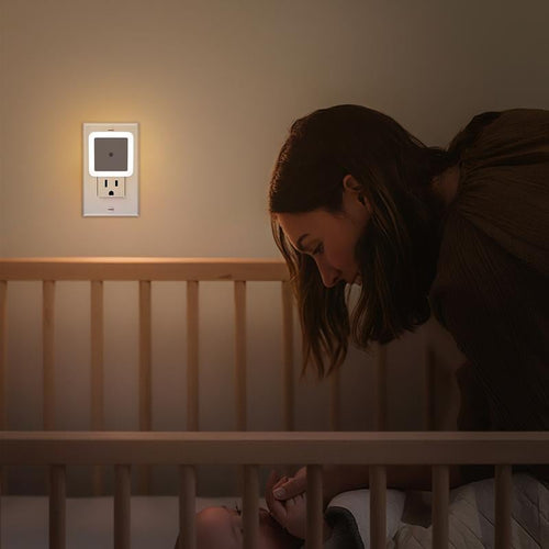 ✨Warm White Night Lights Plug into Wall, Plug in Night Light, Dusk to Dawn Nightlight Led Night Lights for Bedroom, Bathroom, Hallway