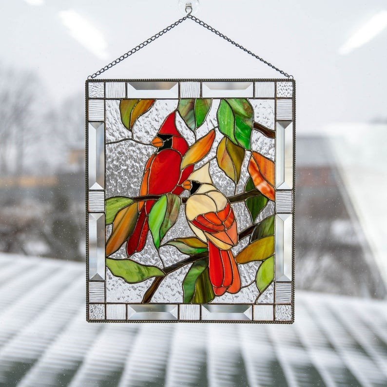 🎉 Last Day Promotion-50% OFF 🎉-Cardinal Stained Glass Window Panel