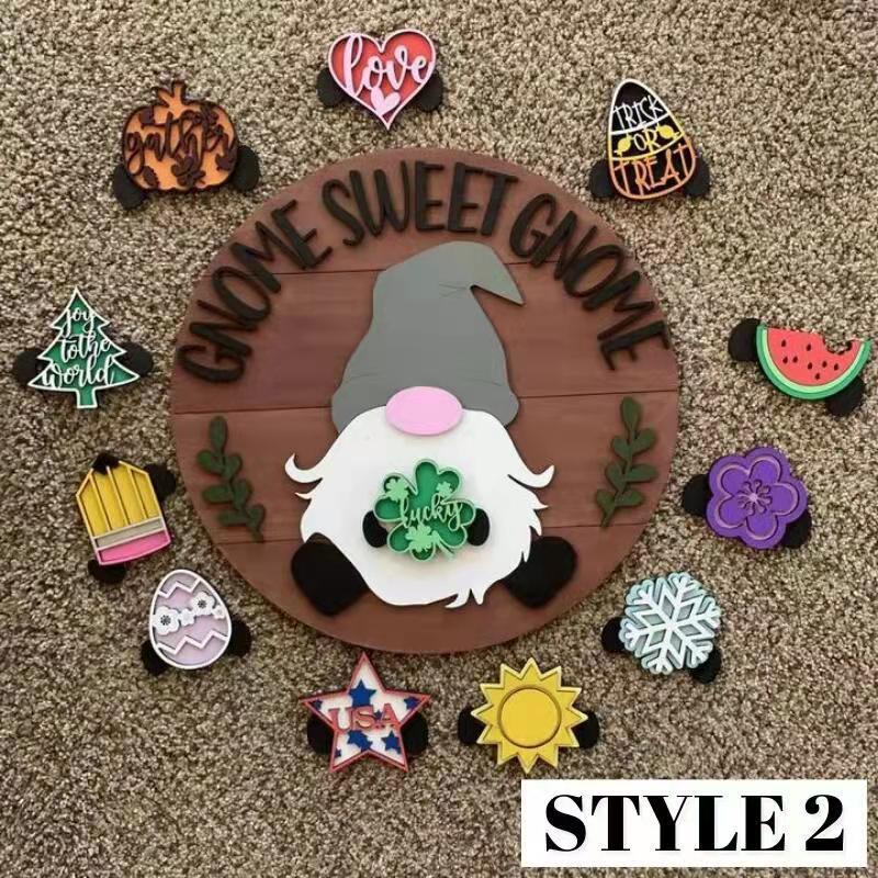 🎉 Last Day Promotion 49% OFF 🎉Interchangeable Wooden Gnome Welcome Sign🎈