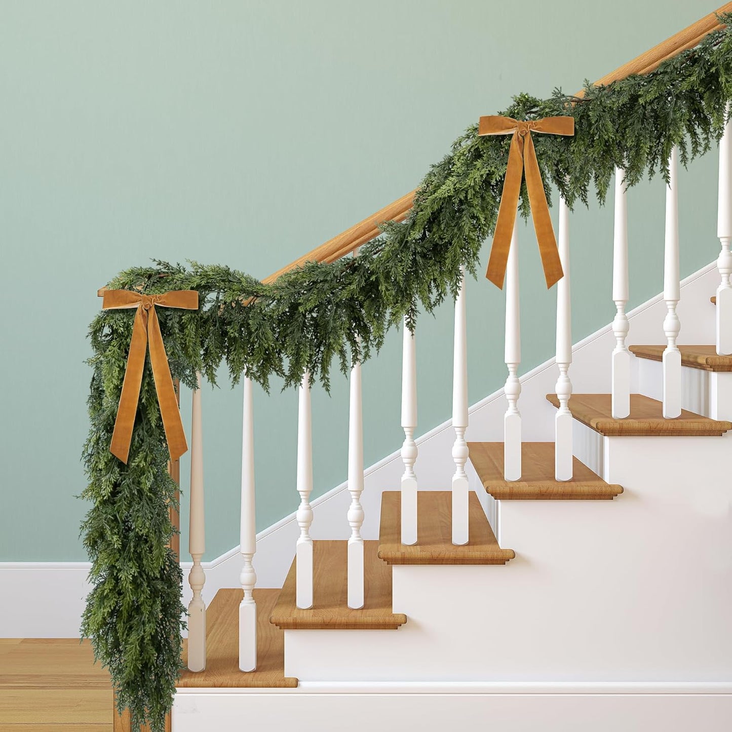 Artificial Realistic Faux Greenery Garland for  Christmas Cedar Garland,