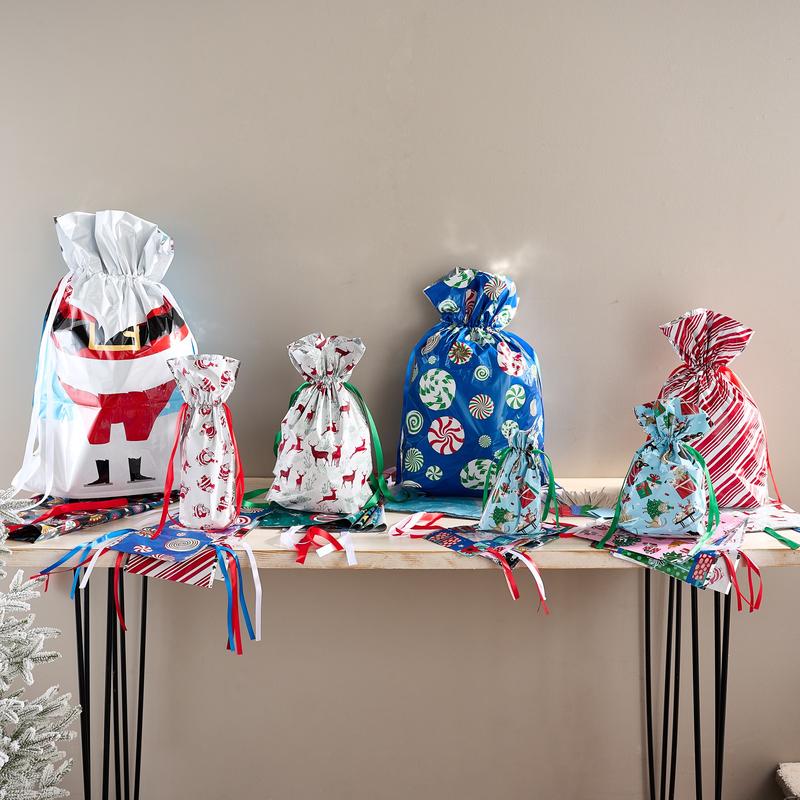 🎄 Christmas Sale – 49% OFF  Biodegradable Drawstring Christmas Gift Bags