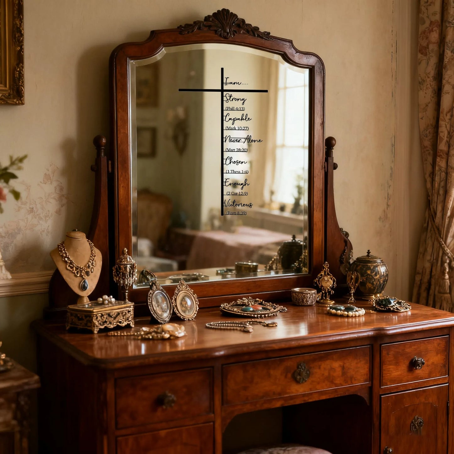 Elegant Metal Christian Heart & Cross Wall Art