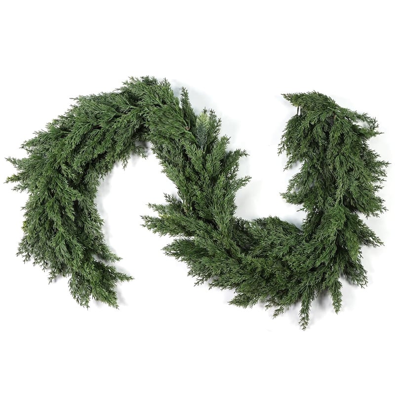 Artificial Realistic Faux Greenery Garland for  Christmas Cedar Garland,