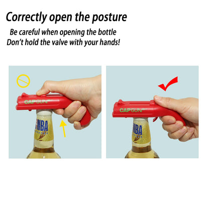 2-in-1 Cap Gun Bottle Opener | Fun Beer Cap Launcher for Parties, BBQs & Bars
