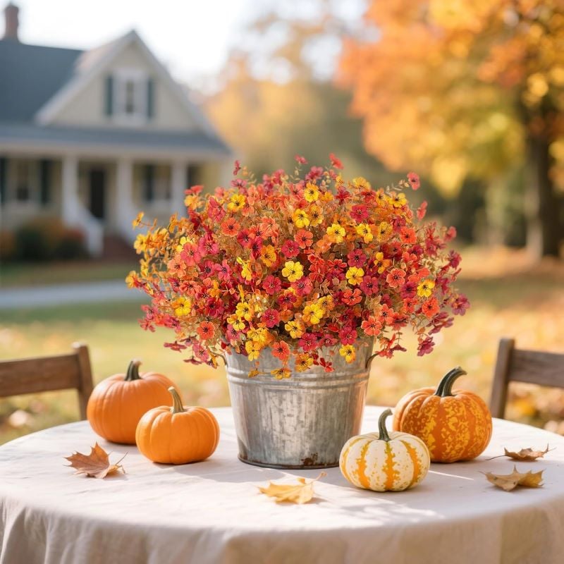 💖Last Day 49% OFF🍁Rainproof Lifelike Fall Artificial Flowers With UV-Shield Coating