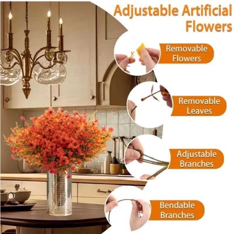 💖Last Day 49% OFF🍁Rainproof Lifelike Fall Artificial Flowers With UV-Shield Coating
