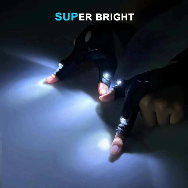 🔥Last Day 49% OFF - LED Flashlight Waterproof Gloves - Practical Durable Fingerless Gloves