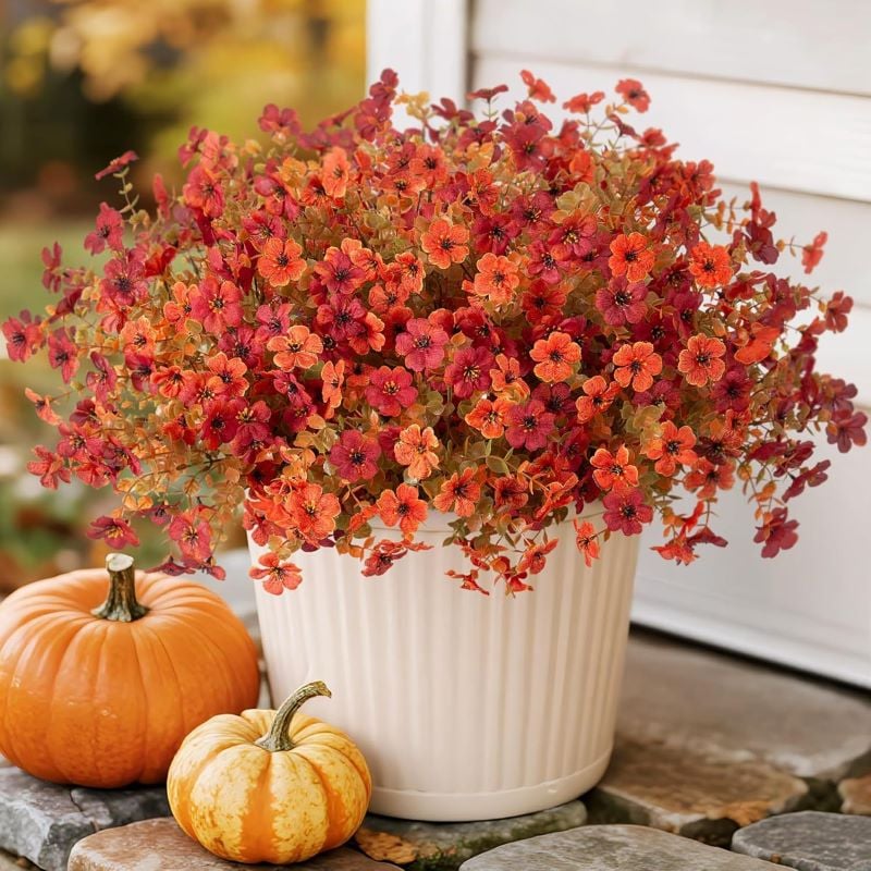 💖Last Day 49% OFF🍁Rainproof Lifelike Fall Artificial Flowers With UV-Shield Coating