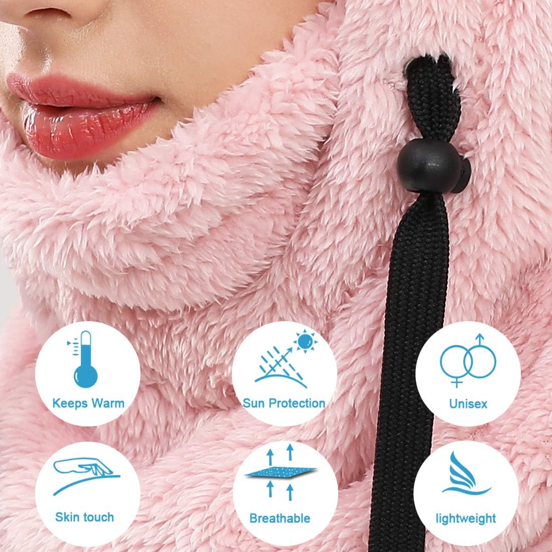 Balaclava Wind-Resistant Winter Face Mask,Fleece Ski Mask for Men and Women,Warm Face Cover Hat Cap Scarf