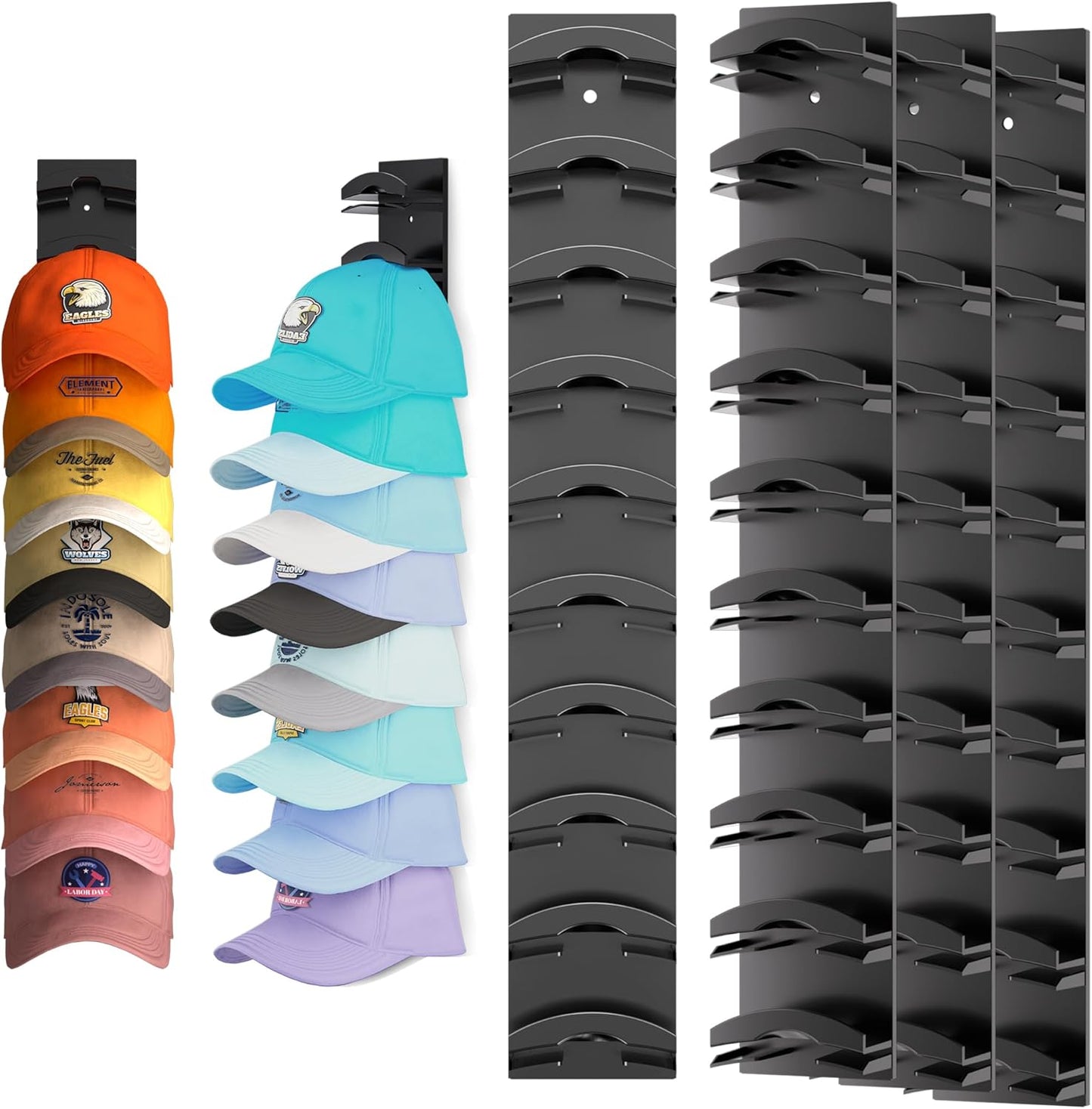 Hat Organizer Rack – Wall & Door Cap Holder, Holds 10 Hats, Space-Saving Storage Solution
