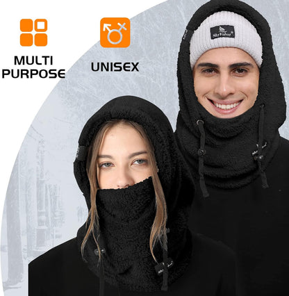 Balaclava Wind-Resistant Winter Face Mask,Fleece Ski Mask for Men and Women,Warm Face Cover Hat Cap Scarf