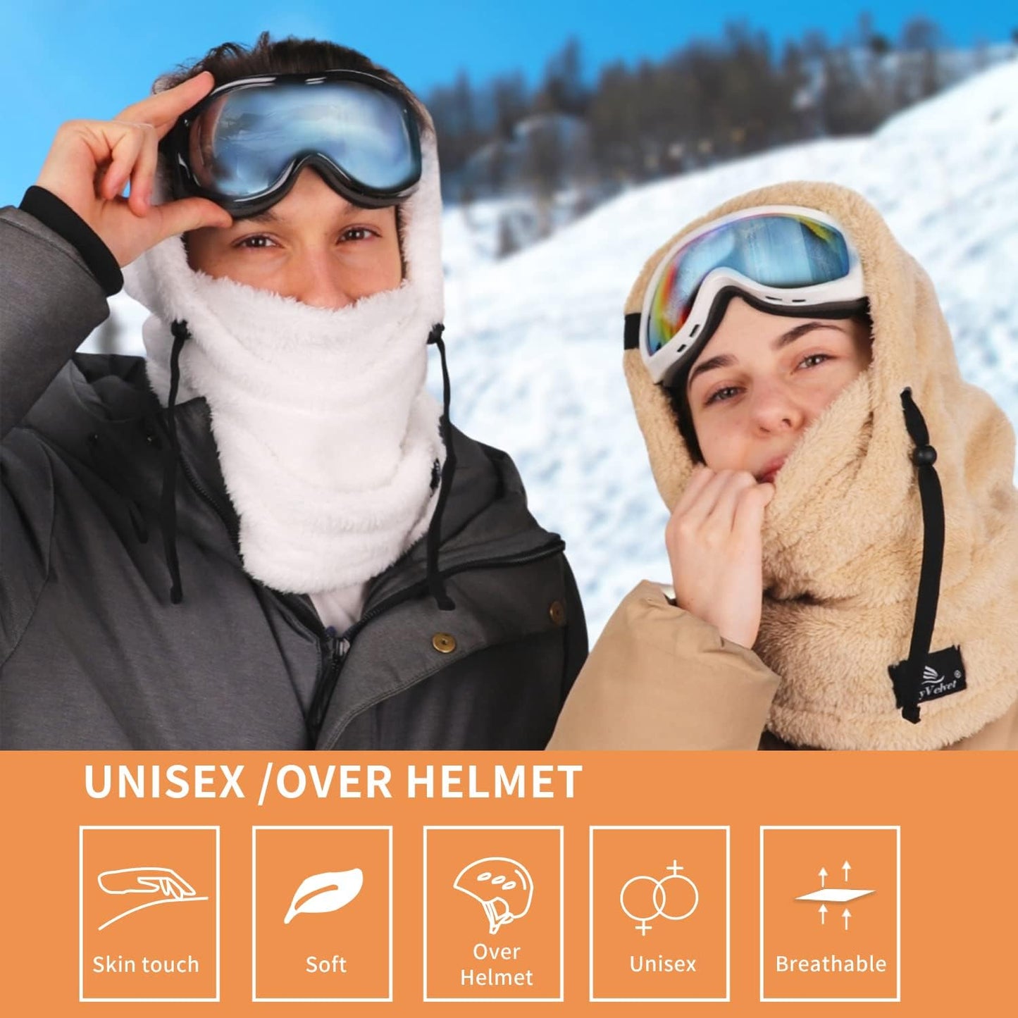 Balaclava Wind-Resistant Winter Face Mask,Fleece Ski Mask for Men and Women,Warm Face Cover Hat Cap Scarf