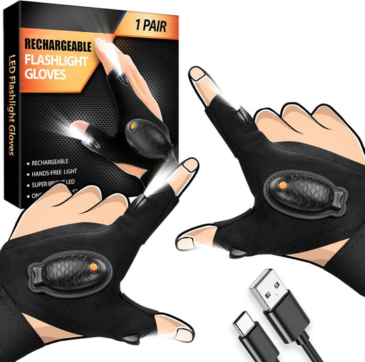 Hands-Free LED Flashlight Gloves – The Smart Gift for Men Who Love Fixing, Fishing & Adventure