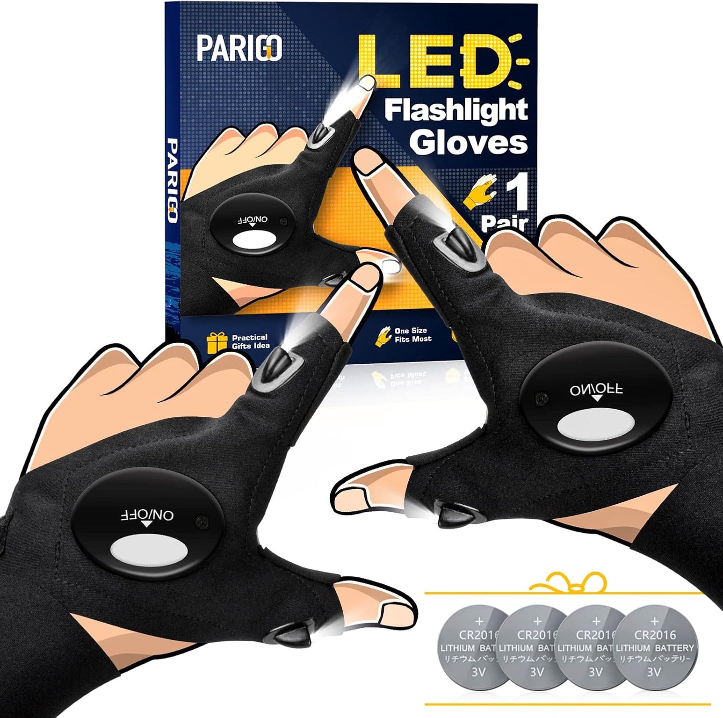 Hands-Free LED Flashlight Gloves – The Smart Gift for Men Who Love Fixing, Fishing & Adventure