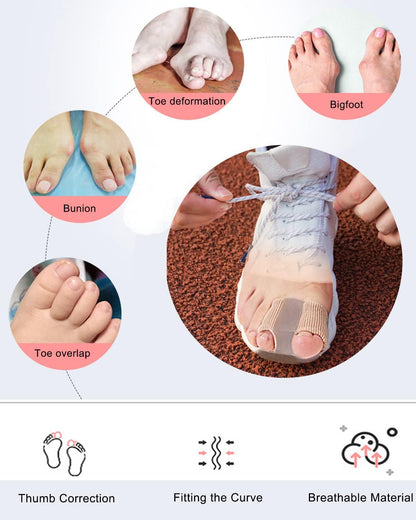 2PCS Gel Bunion Toe Separators – Pain Relief Toe Corrector & Hammer Toe Straightener for Women and Men