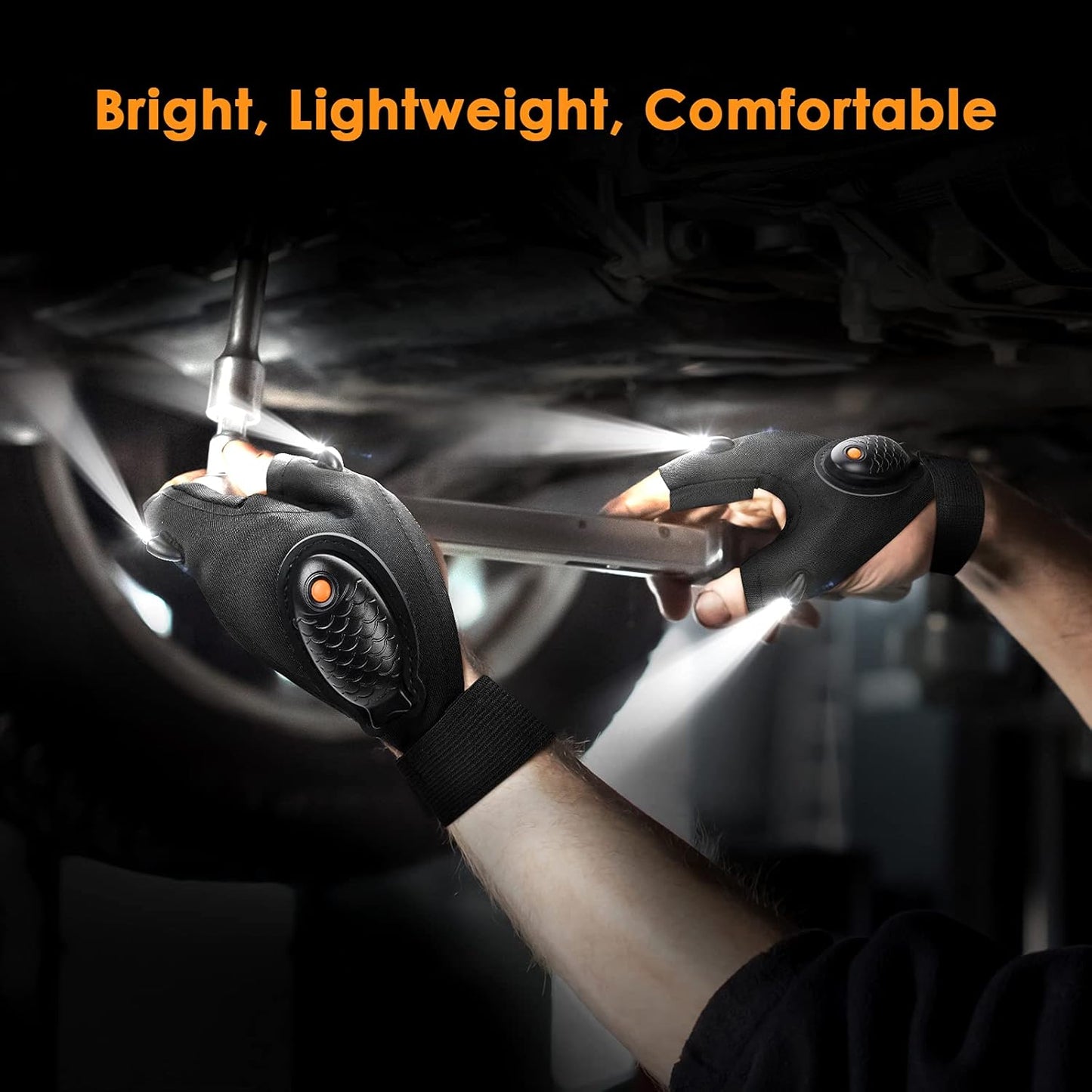 Hands-Free LED Flashlight Gloves – The Smart Gift for Men Who Love Fixing, Fishing & Adventure