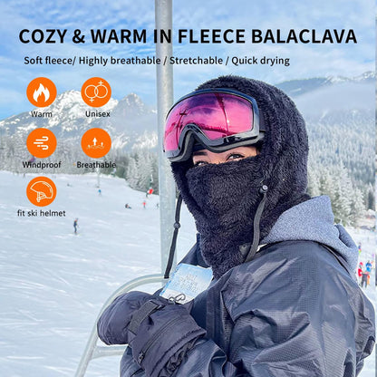 Balaclava Wind-Resistant Winter Face Mask,Fleece Ski Mask for Men and Women,Warm Face Cover Hat Cap Scarf