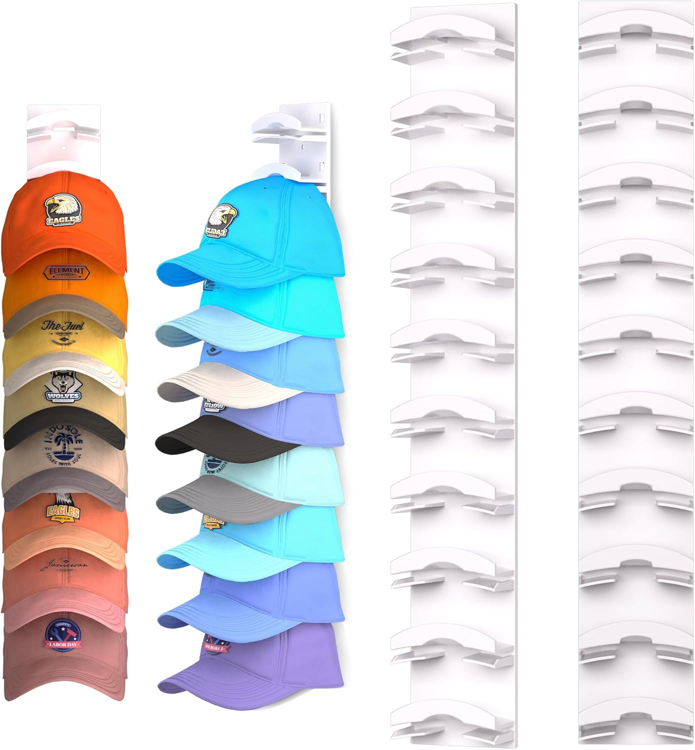 Hat Organizer Rack – Wall & Door Cap Holder, Holds 10 Hats, Space-Saving Storage Solution