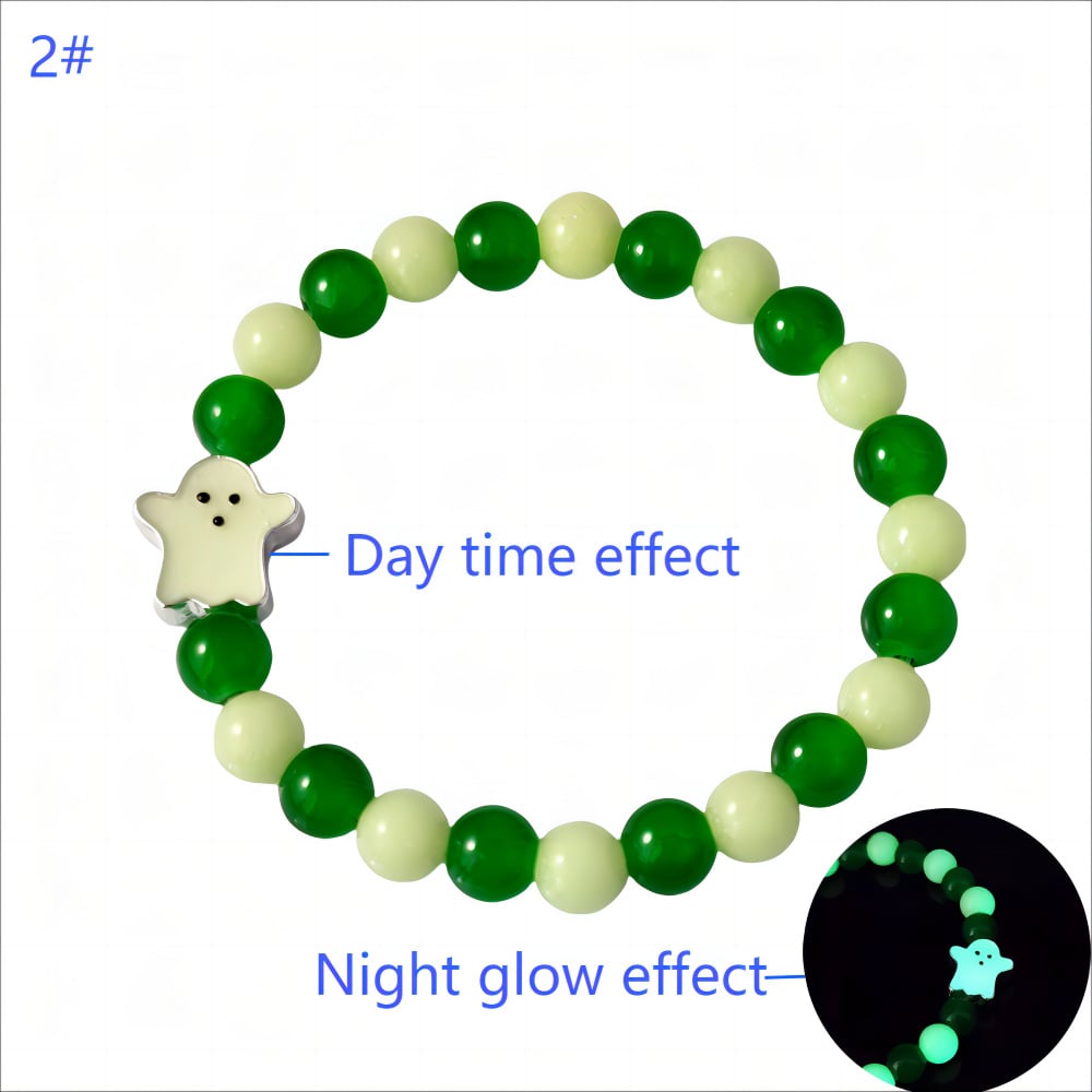 🌟Halloween Bead Bracelet Luminous Ghost Beaded Bracelet