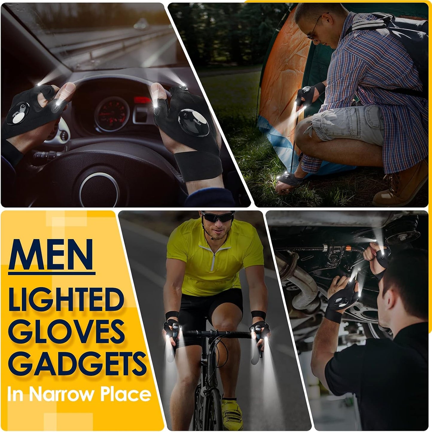 Hands-Free LED Flashlight Gloves – The Smart Gift for Men Who Love Fixing, Fishing & Adventure