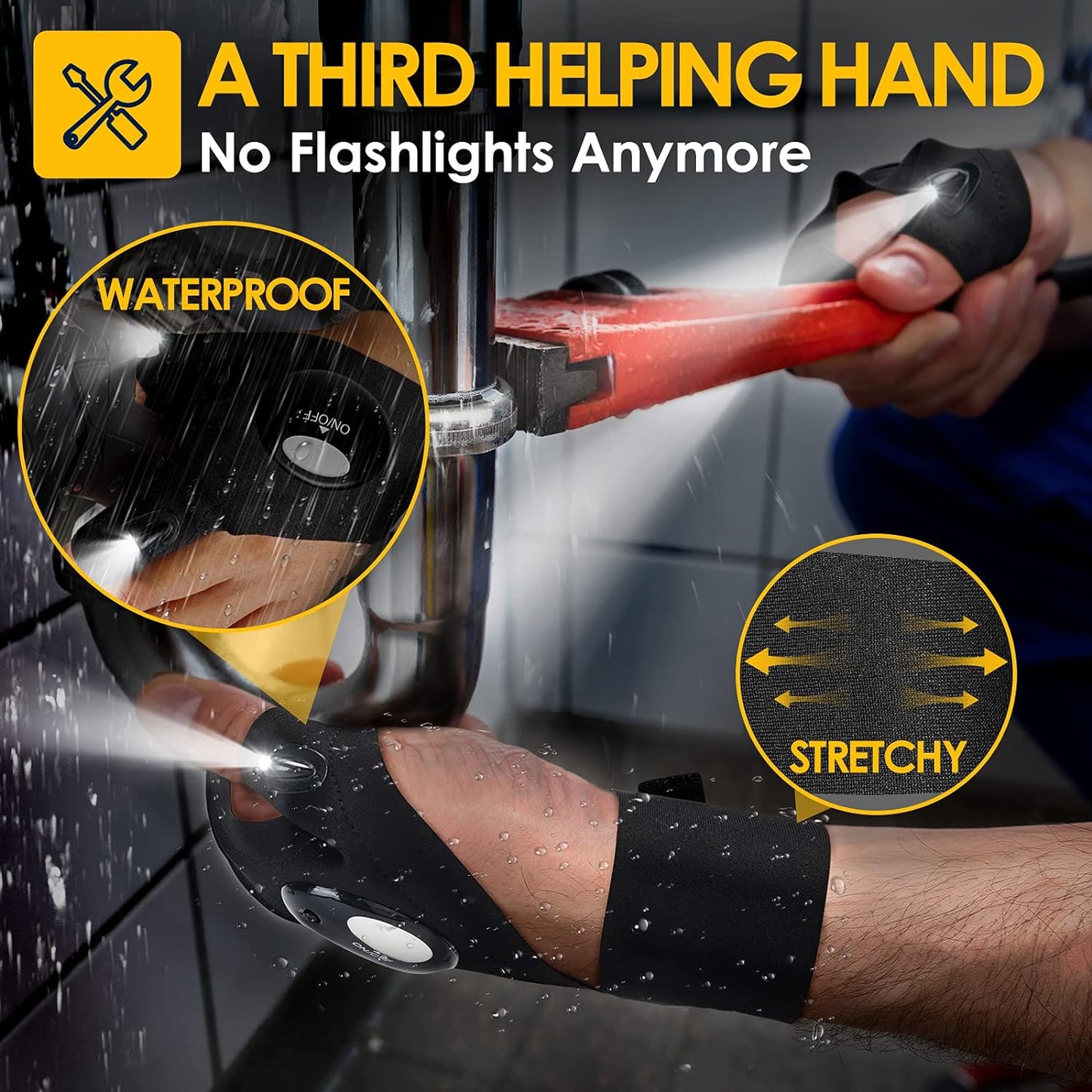 Hands-Free LED Flashlight Gloves – The Smart Gift for Men Who Love Fixing, Fishing & Adventure