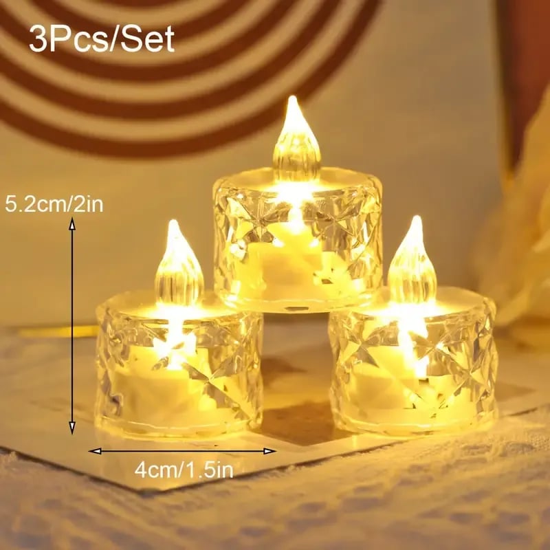 ON SALE🔥3pcs/SET Crystal Flameless Candle Light-Buy 4 Sets