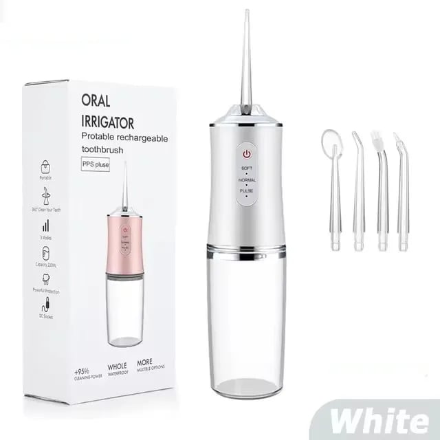 🦷Rechargeable Portable Electric Dental Water Flosser Oral Irrigator With 4 Nozzle 🪥