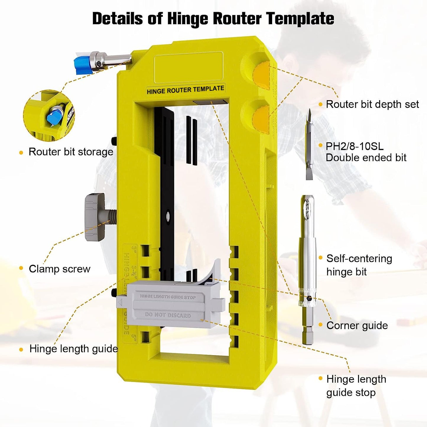 Door Hinge Router Template