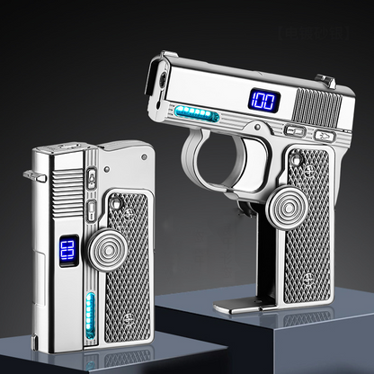 Folding Fingertip Gyro Windproof Inflatable Laser Lighter