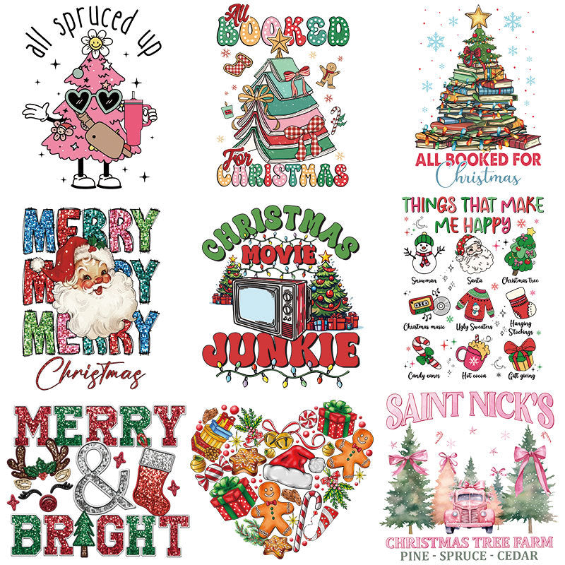 Christmas Mystery DTF Transfer Bundle – Ready-to-Press Festive Designs for T-Shirts, Totes & DIY Gifts