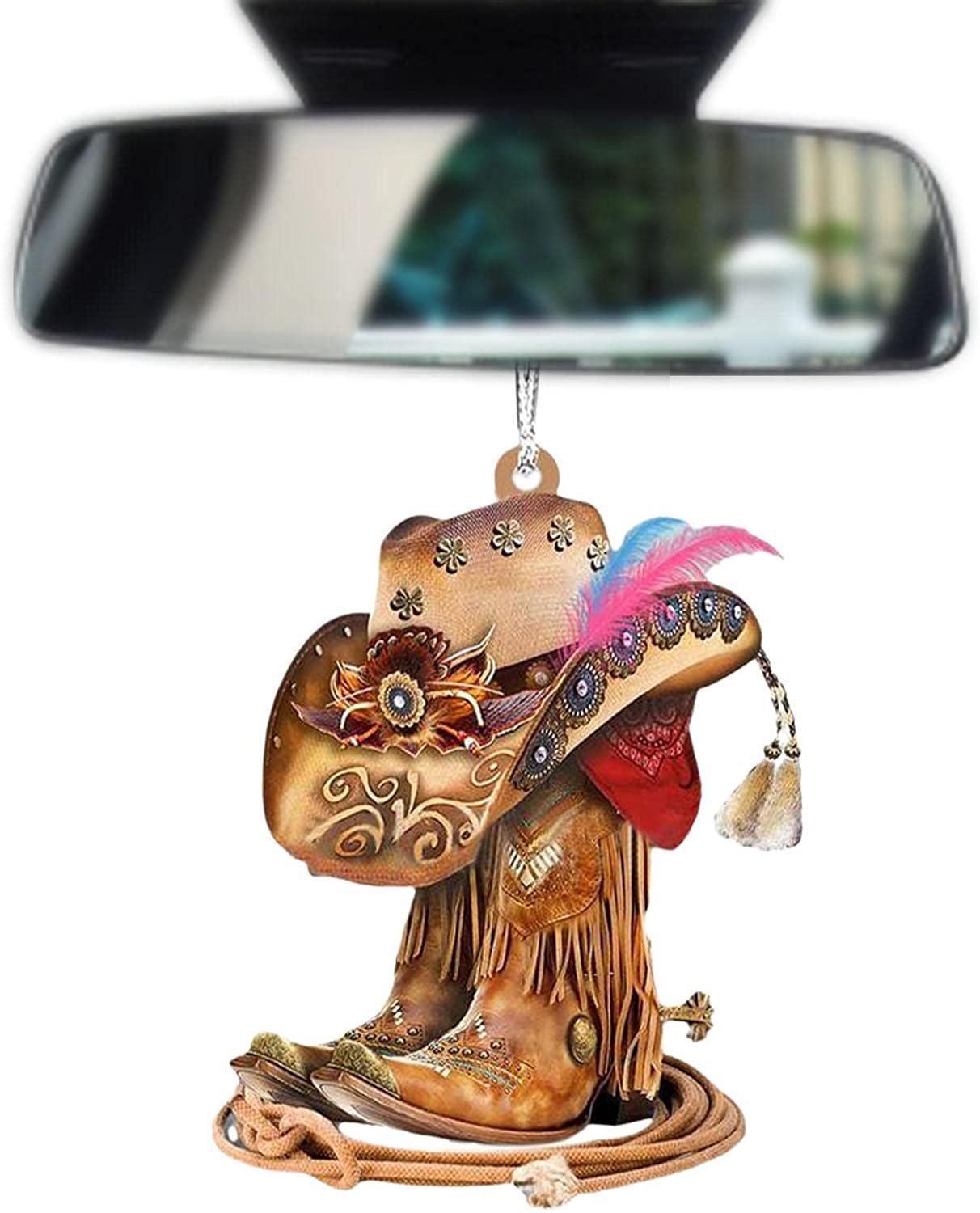 Hat Boot Design Car Pendant, Car Interior Rear View Mirror Hanging Decoration, Car Accessories, Car Ornament