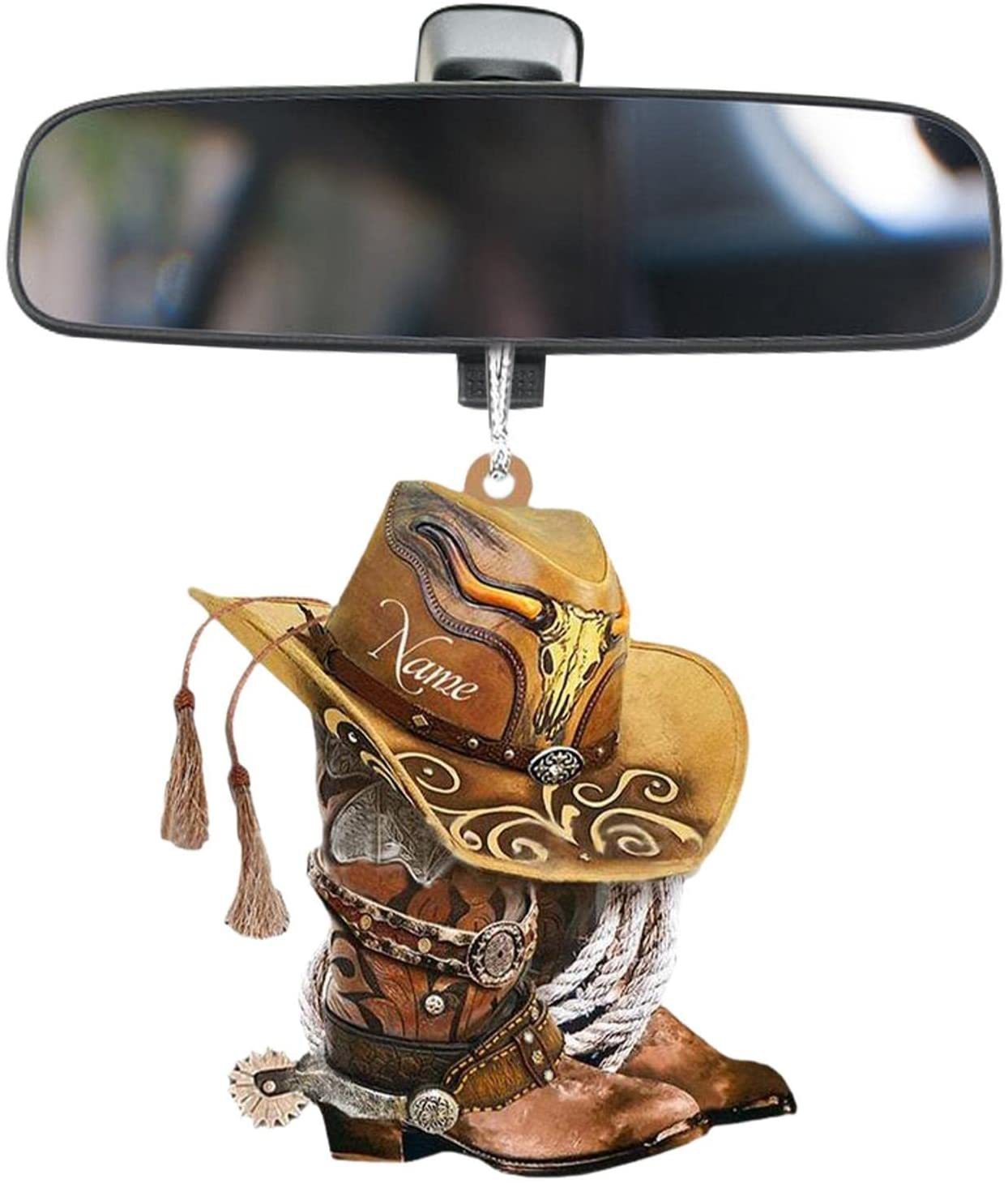 Hat Boot Design Car Pendant, Car Interior Rear View Mirror Hanging Decoration, Car Accessories, Car Ornament