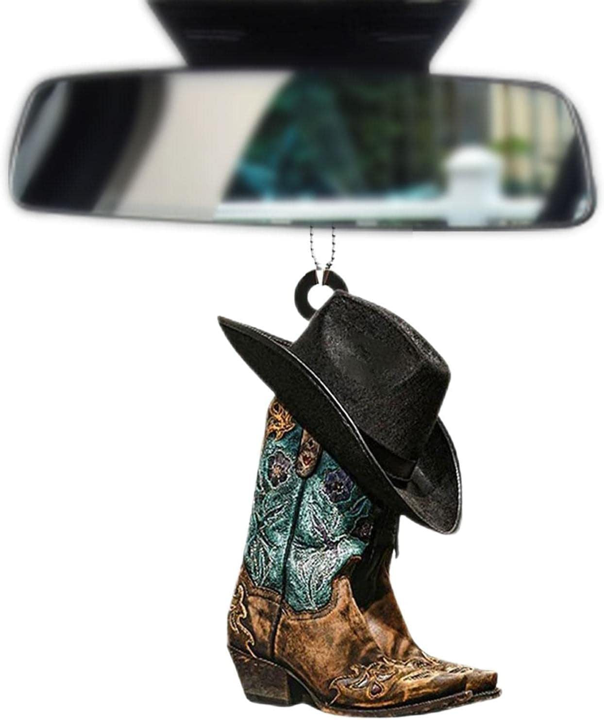 Hat Boot Design Car Pendant, Car Interior Rear View Mirror Hanging Decoration, Car Accessories, Car Ornament