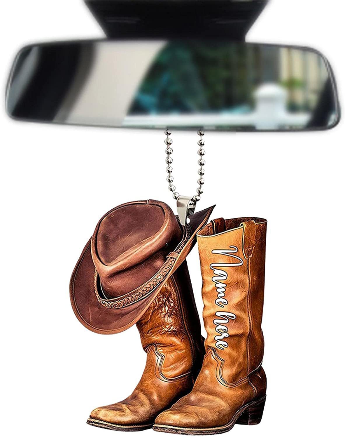 Hat Boot Design Car Pendant, Car Interior Rear View Mirror Hanging Decoration, Car Accessories, Car Ornament