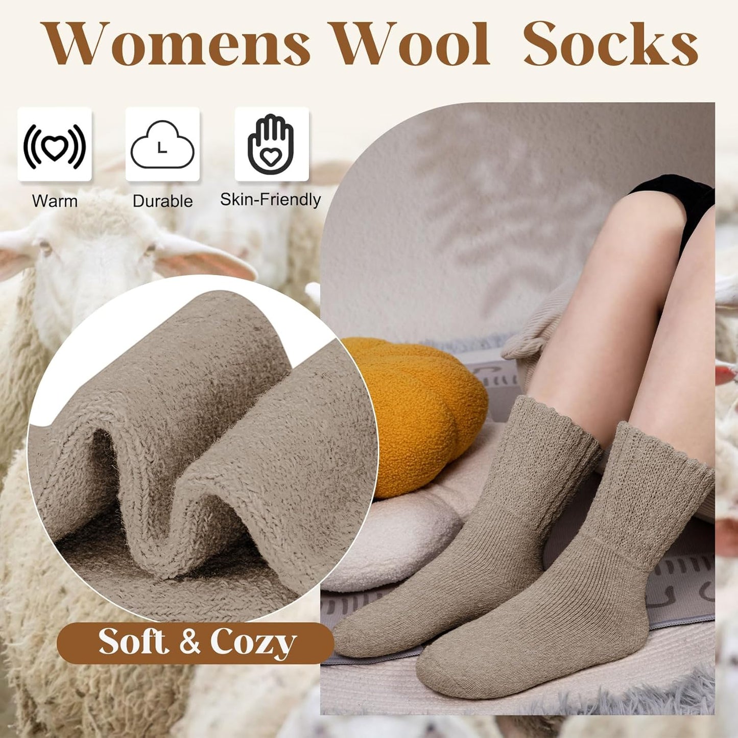 🔥Last Day Only$13.99🔥Nyzfexk Women's Solid Mid-calf Socks, Casual Soft Comfy Warm Socks for Fall & Winter, Women's Socks for Daily Wear
